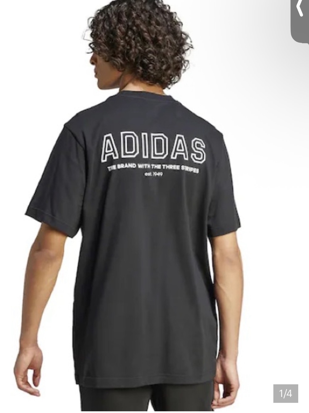 Adidas Black Short Sleeve Tee with Back Script Logo